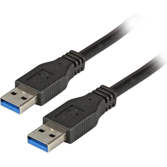 EFB Elektronik USB3.0 Anschlusskabel A-A, St.-St., 3,0m, schwarz, Premium (3 m, USB 3.2 Gen 1), USB Kabel
