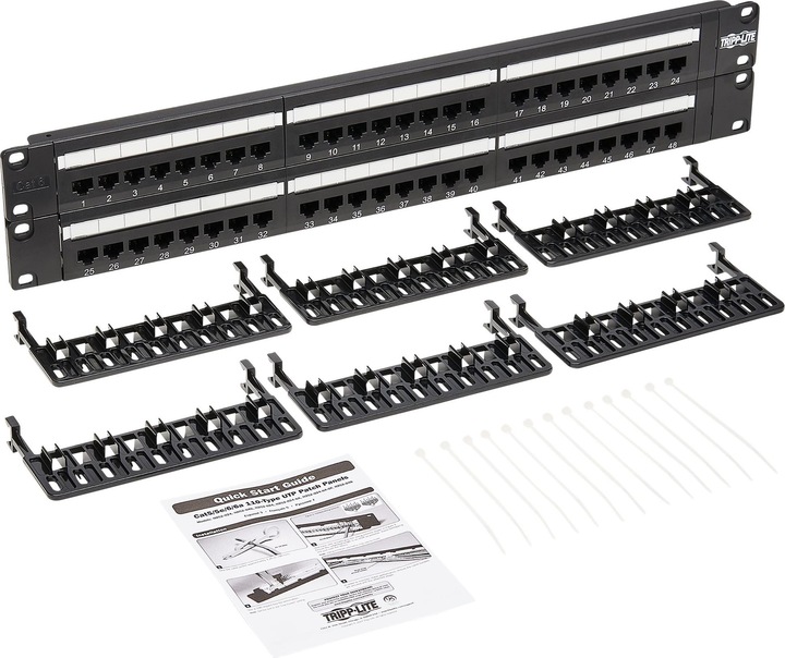 Produktbild Eaton 48-Port 2U Rack-Mount Cat6/Cat5 110 Patch Panel 568B RJ45 Ethernet TAA