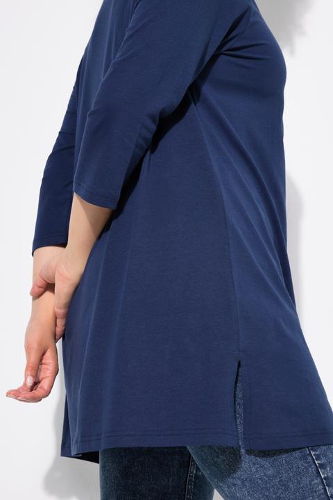 Produktbild Ulla Popken Longshirt, Blüten, A-Linie, V-Ausschnitt, 3/4-Arm (50, 52)