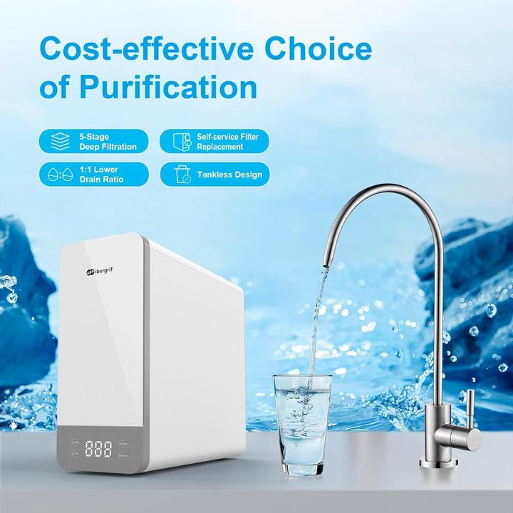 Produktbild Ibergrif Under-Sink Reverse Osmosis System, 5-Stage Filtration, Reduces TDS and PFAS, Fast Installation