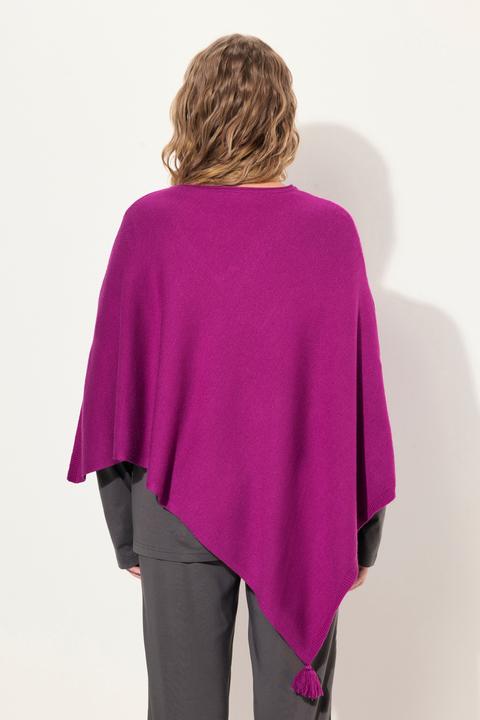 Actual product image Ulla Popken Knit Pointed Hem Poncho (58, 60, 62)