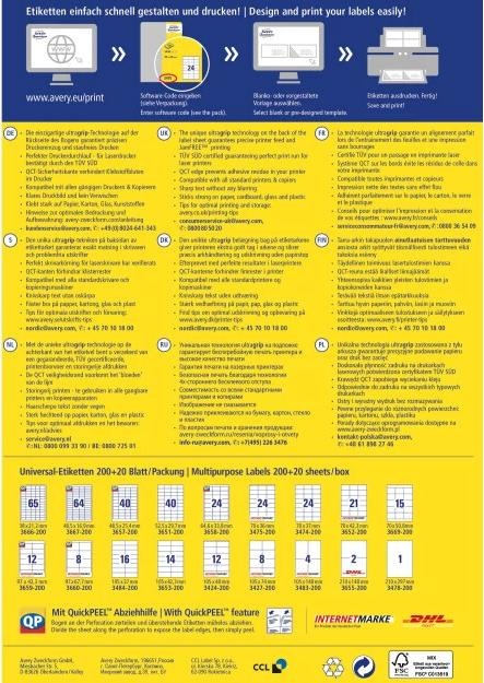 Image du produit Avery Étiquettes universelles