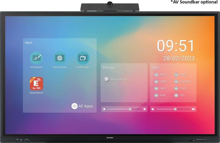 NEC Sharp PN-LC652 Display interattivo 65", UHD, 350cd/m2 (3840 x 2160 pixel, 65")