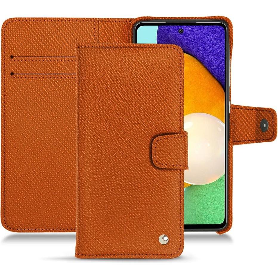 Noreve Lederschutzhülle (Samsung Galaxy A52), Smartphone Hülle, Orange