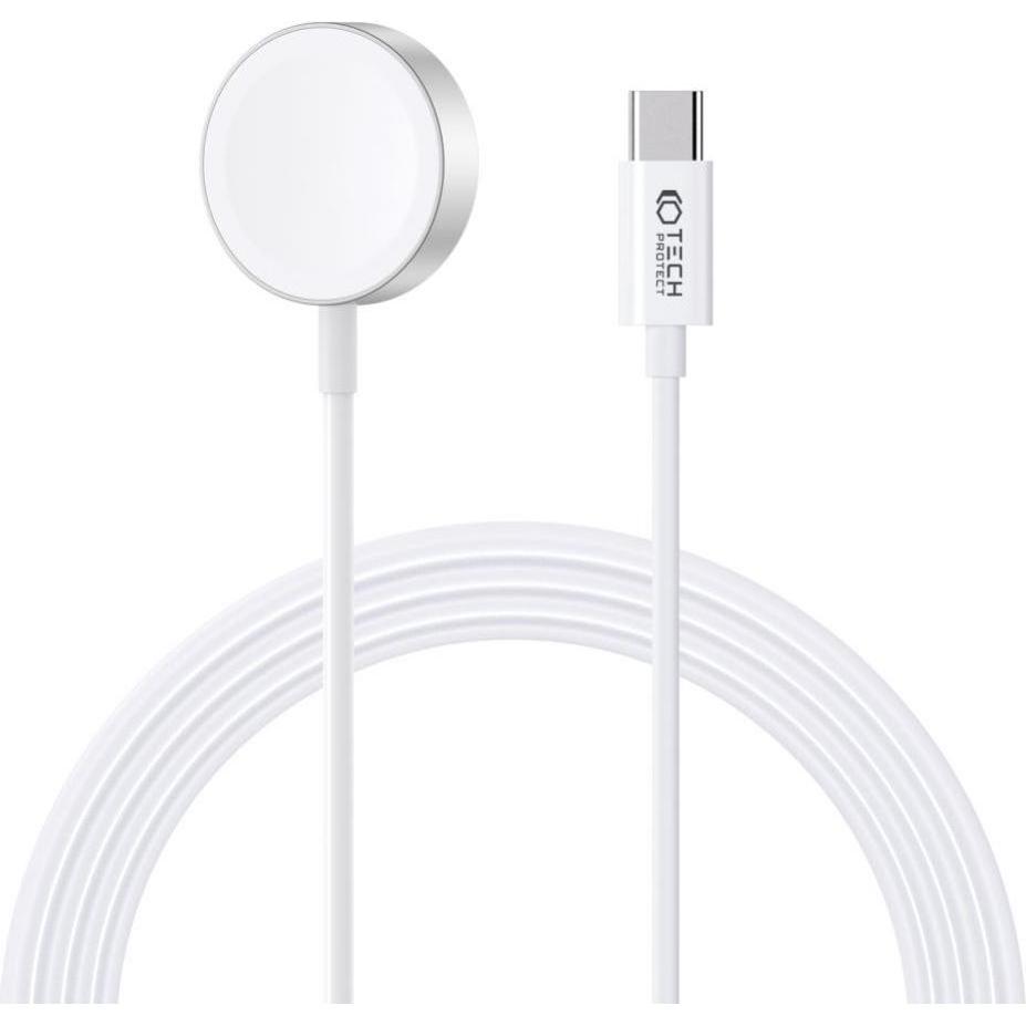 Tech-Protect Ultraboost Magnetic Charging Type-C Cable 120cm Apple Watch White (2.50 W), Wireless Charger, Weiss