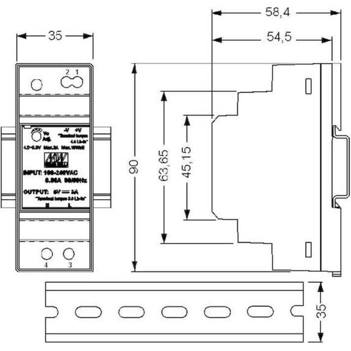 Thumbnail - MeanWell, Systemstromversorgung, Hutschienen Netzteil (DIN Rail) 48 V/DC 0.75 A 36 W 1 x