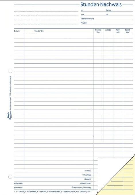 Produktbild Avery Arbeitszeiterfassung / Stunden-Nachweis (40 x)