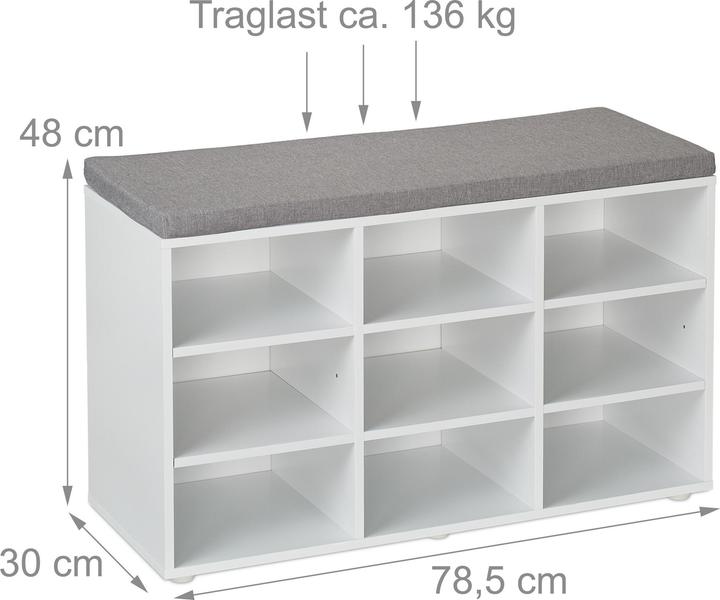 Image du produit Relaxdays Schuhbank (78.50 x 30 x 48 cm)