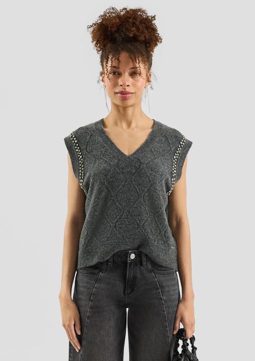 Image du produit s.Oliver Strickpullover Pullunder mit Glitzersteinen (XXL)