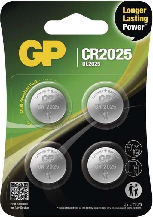 Produktbild GP Batteries CR2025 Lithium (1 Stk., CR2025, 165 mAh)