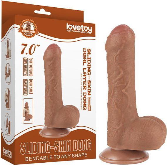 Productafbeelding Lovetoy Skin-Schiebe-Dildo 18,3 cm (Ø 3,5 cm) - Braun