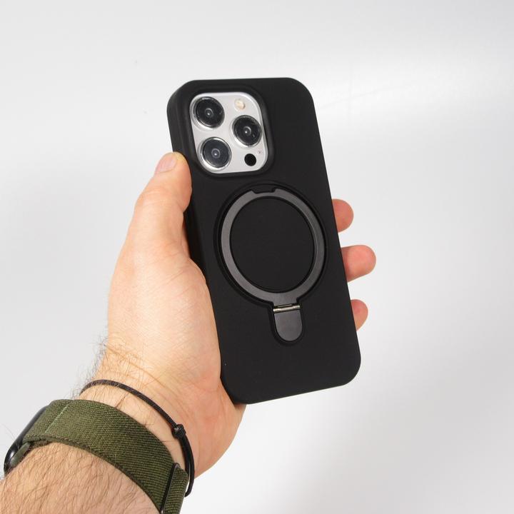 Actual product image PhoneLook Silicone matt MagSafe cover with retaining ring (Apple iPhone 14 Pro Max)