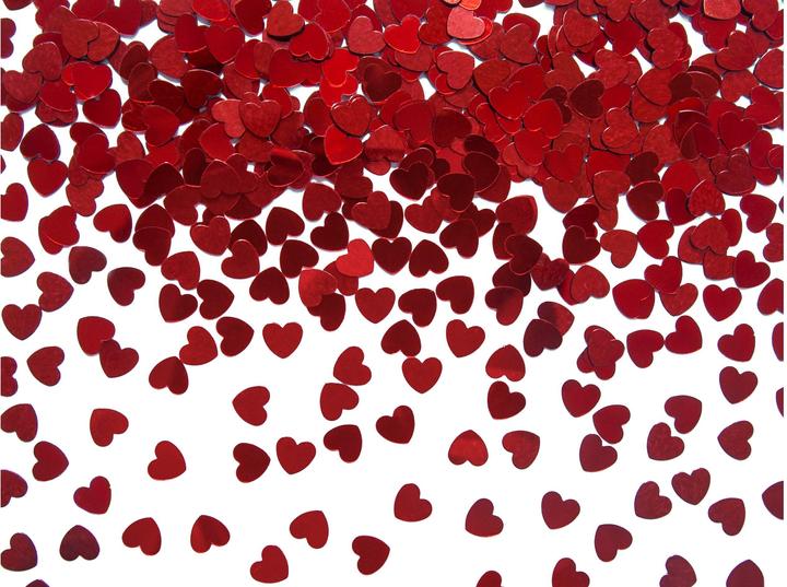 Actual product image Partydeco Confetti Hearts, red, 5mm, 30g (1 pkt / 1 pc.)