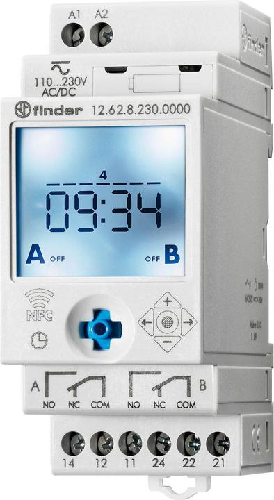 Finder Timer 2 changeover contacts, 16A 12.62.8.230.0000