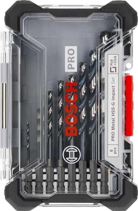 Produktbild Bosch Professional Zubehör PRO Metal HSS-G Impact Spiralbohrer-Set, 8-tlg. (3,0)