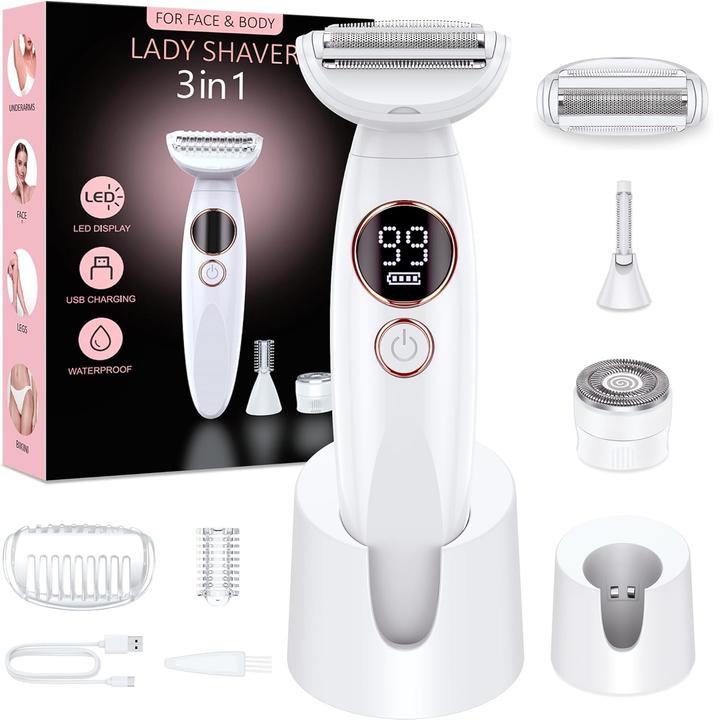 Immagine prodotto Houpoo 3-in-1 Damenrasierer & Trimmer, wasserdicht, USB-Ladung