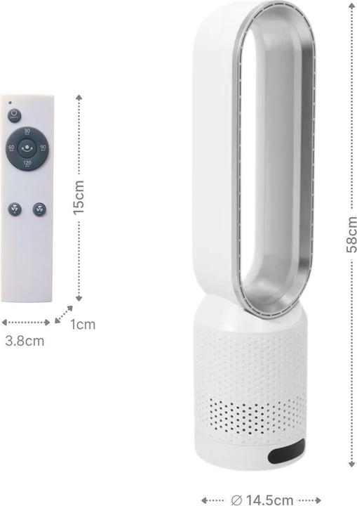 Produktbild Hermex Rotierender Turmventilator Tischventilator Standventilator Ventilator (55 dB)