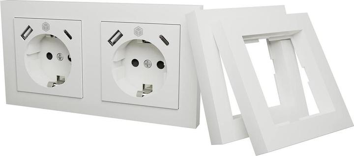 Produktbild Icy Box IB-MPS4200W-PD - Steckdose - 2P+E - Typ F, USB, USB Typ-C - mit Verschluss - 1 S