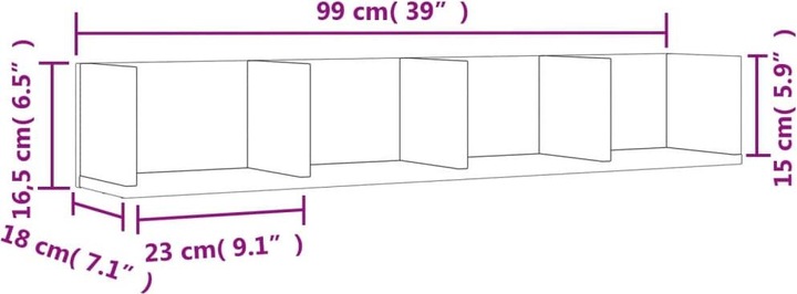 Produktbild VidaXL Wandschrank (99 x 18 x 16.5 cm)