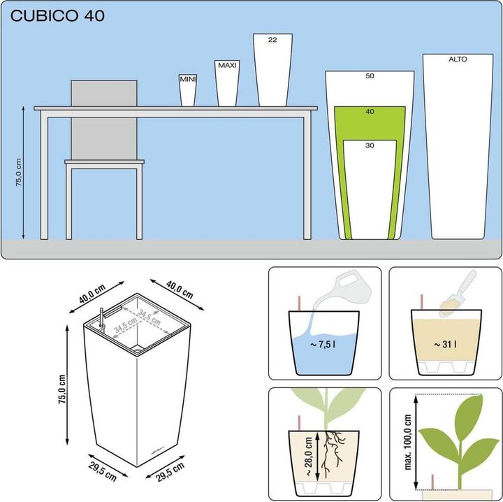 Produktbild Lechuza Cubico (39.50 cm)