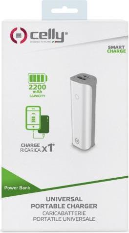 Actual product image Celly PBD2200WH Lithium-ion portable battery 2200 mAh White (2200 mAh, 8.14 Wh)