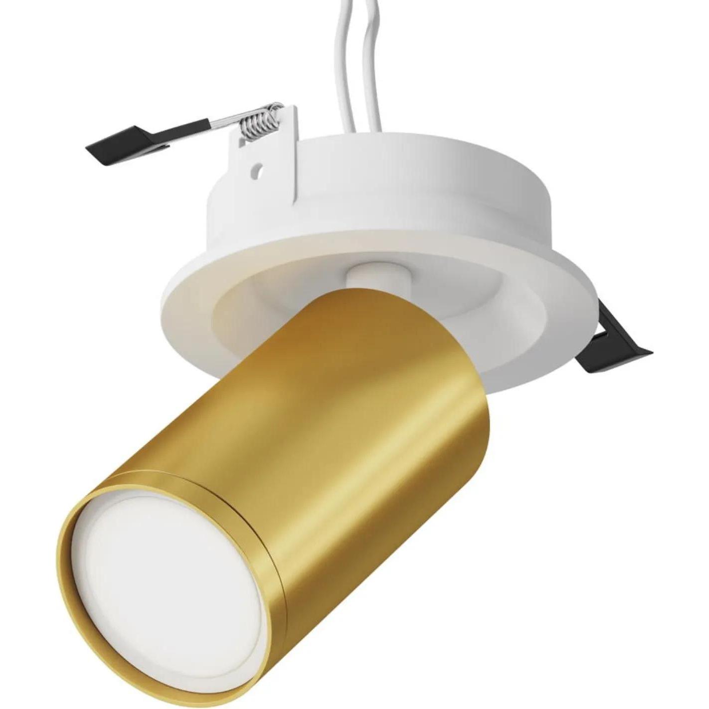 Maytoni, Wandleuchte + Deckenleuchte, Focus S Deckenleuchte, Deckenlampe GU10 12,3cm Weiss / matt Gold (GU10)