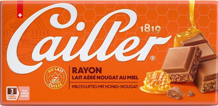 Actual product image Cailler Rayon Milk Chocolate Bar with Honey Nougat (100 g)