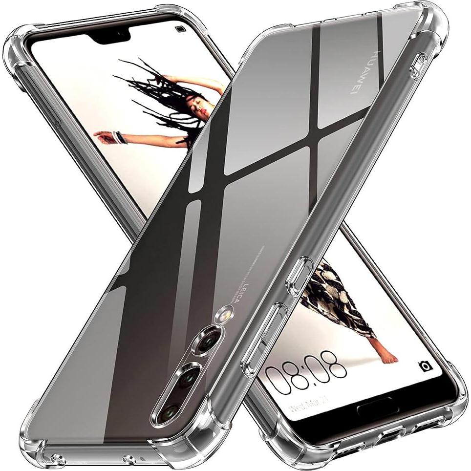 Techsuit - Shockproof Clear Silicone - Huawei P20 Pro - Clear (Huawei P20 Pro), Cover smartphone, Trasparente