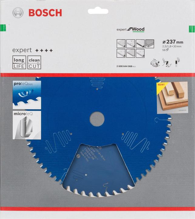 Produktbild Bosch Professional Zubehör Kreissägeblatt Expert for Wood, 237 x 30 x 2,5 mm, 56