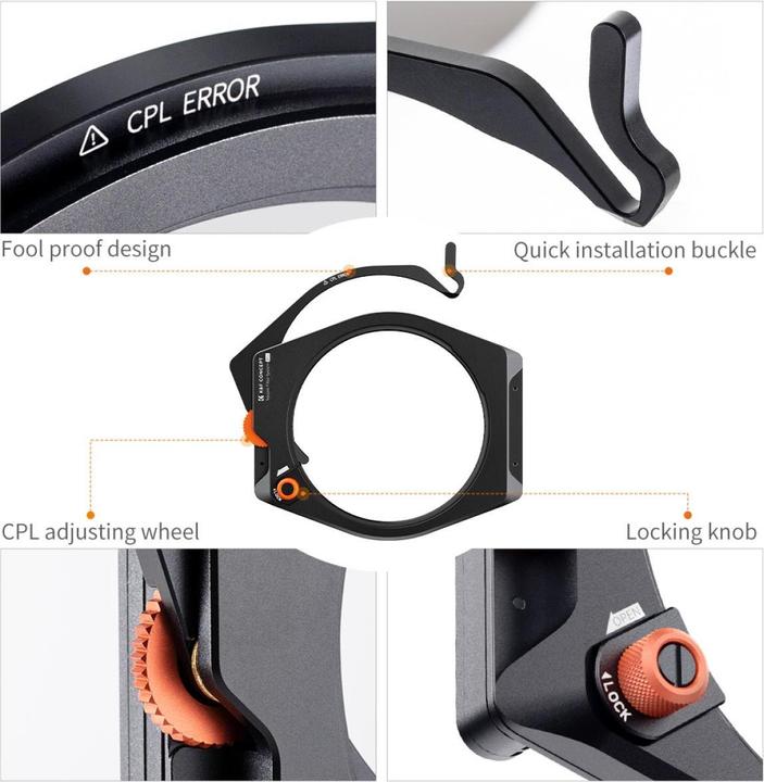 Produktbild K&F Concept Concept Filterkit Square X-Pro: Houder CPL ND1000 (ND- / Graufilter, 100 mm)