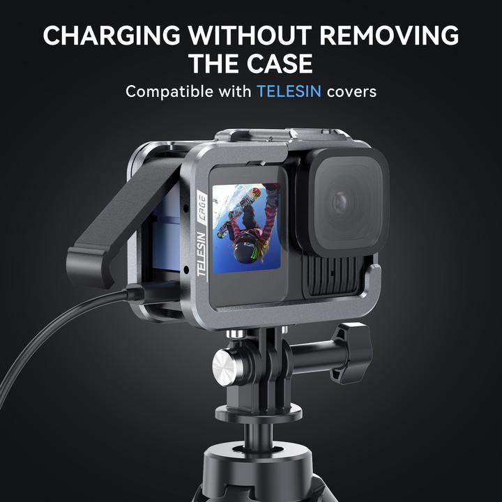 Actual product image Telesin Metal Cage V2 For GoPro HERO 13/12/11/10/9 (T-S6-FMS-14-TGP)