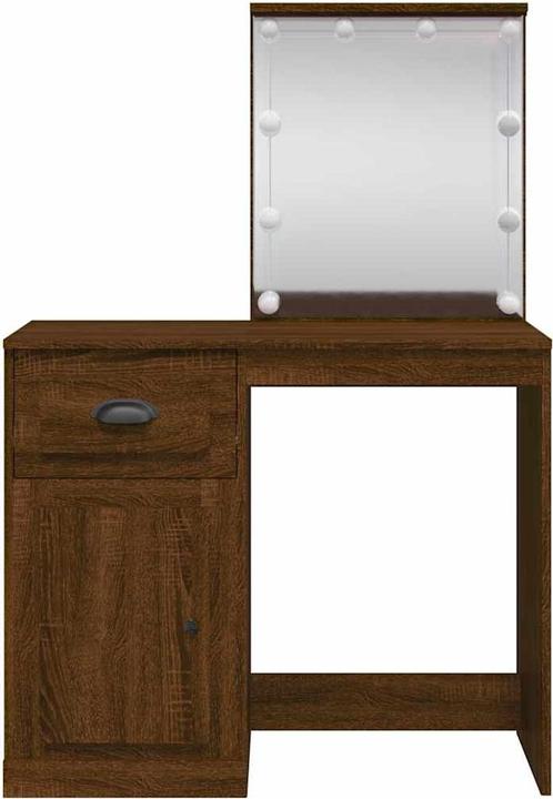 Image du produit VidaXL Coiffeuse avec lampes LED aspect chêne brun (90 x 42 x 132.5 cm)