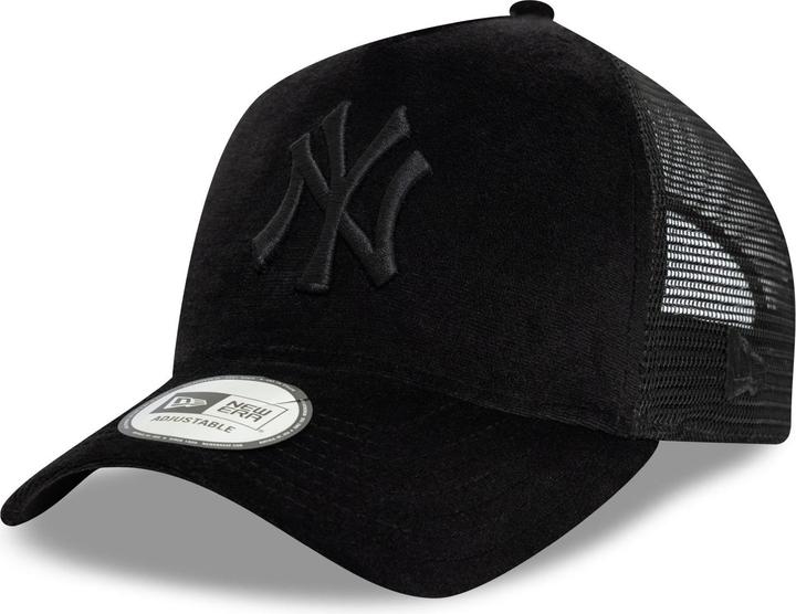Actual product image New Era Trucker Damen Cap - Velour New York Yankees Schwarz