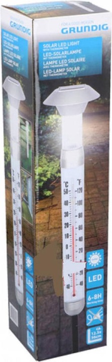 Image du produit Grundig Lampe solaire à LED Thermomètre d'extérieur Piquet de terre