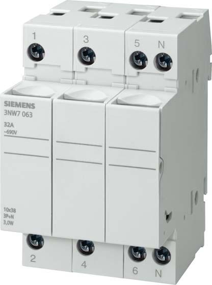 Siemens SIEM 3NW7033 Portafusibile cilindro 32A 3p o.indicatore di segnale (32 A)
