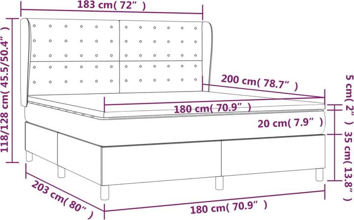 Image du produit vidaXL Boxspringbett (180 x 200 cm)