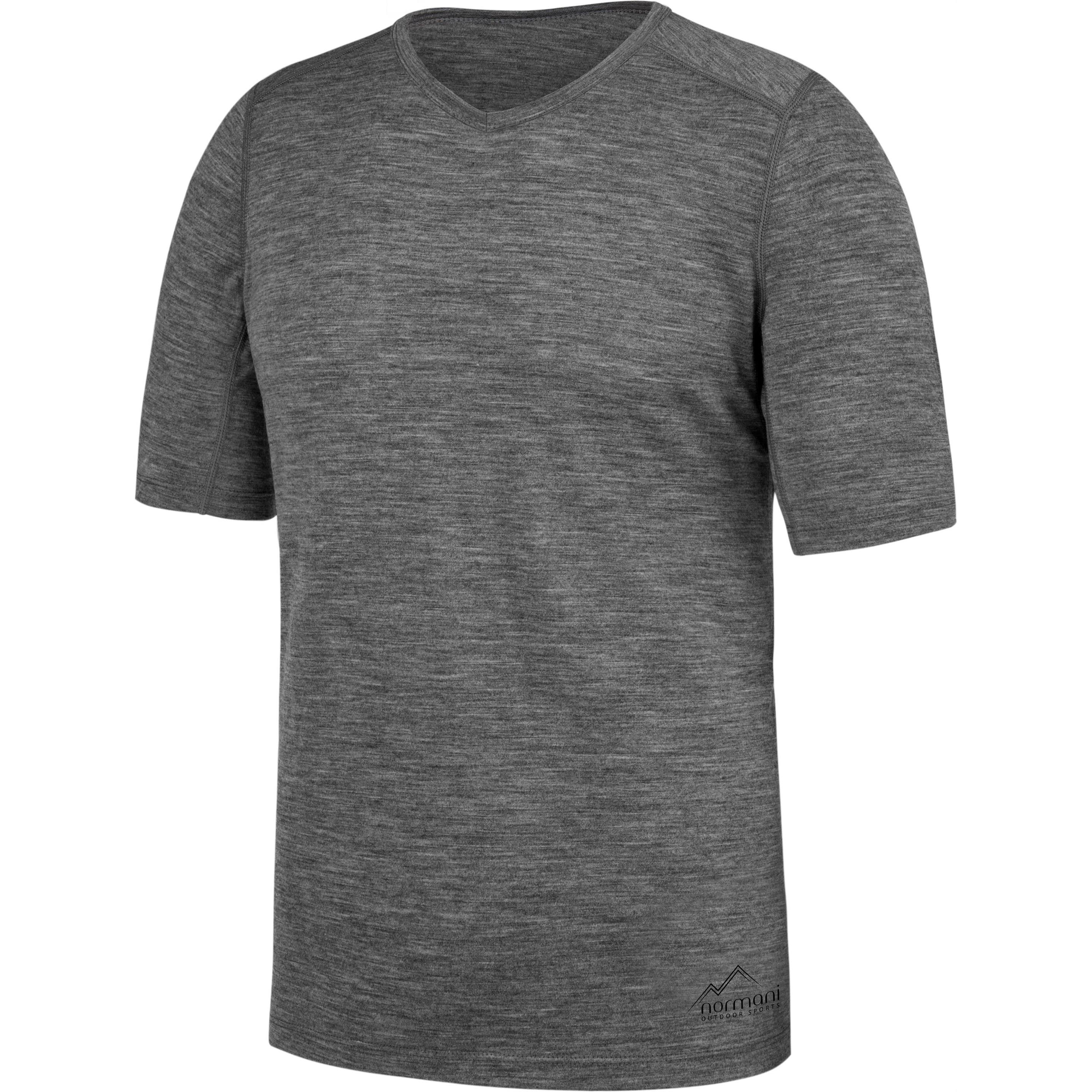 Thumbnail - Normani, Herren, Shirt, Herren Merino T-Shirt „Delamere" - 9657, Grau, (5XL)