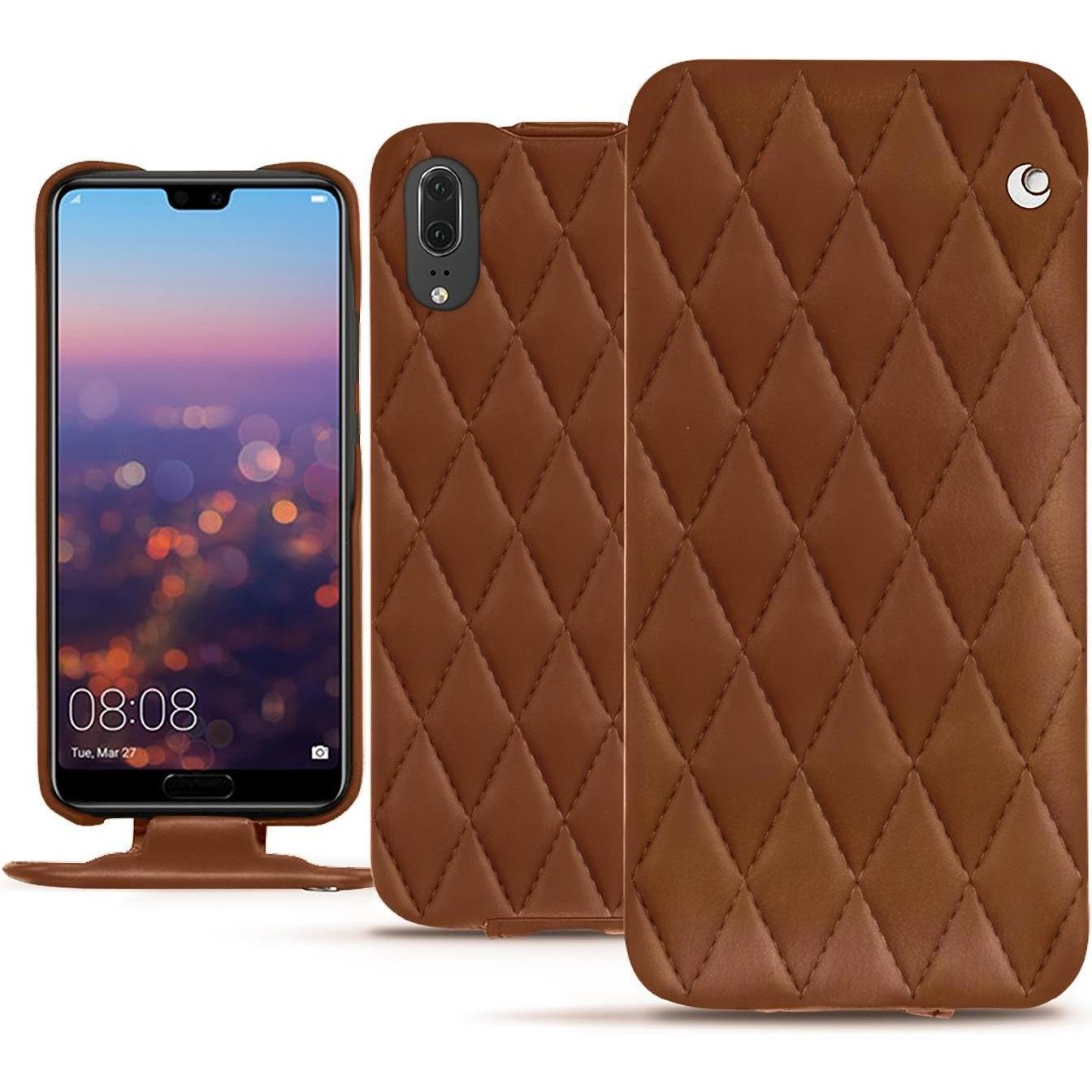 Thumbnail - Noreve Lederschutzhülle vertikal (Huawei P20), Smartphone Hülle, Braun