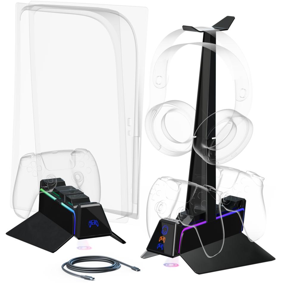 Oniverse Nero Ps5 Fast Charging Station - Black (Ps5), Accessori Per Controller Gaming,