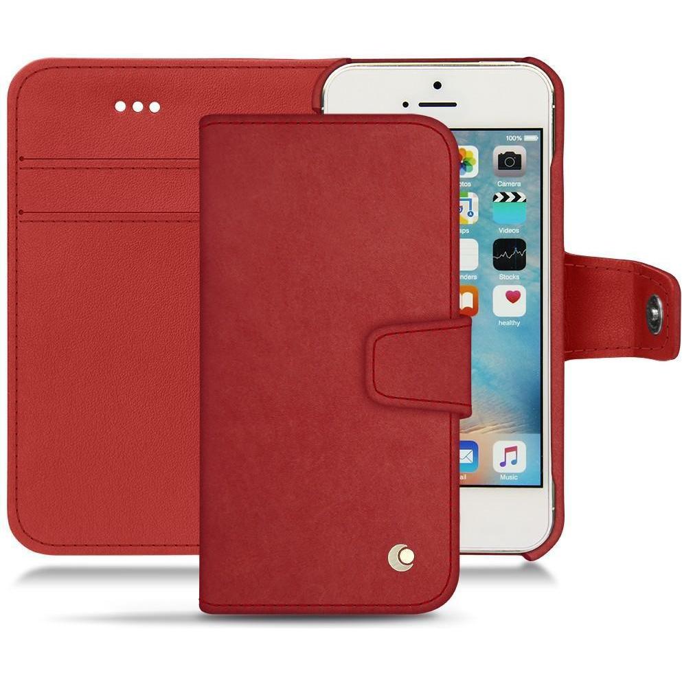Noreve Lederschutzhülle Wallet (Apple iPhone SE), Smartphone Hülle, Rot