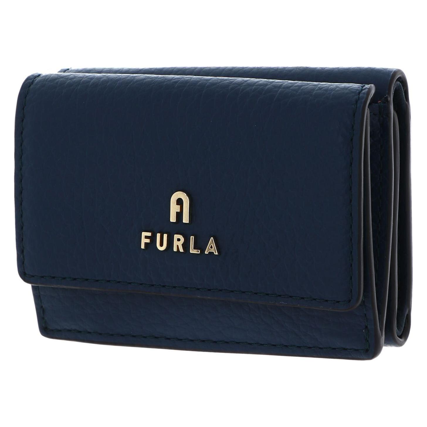 Furla, Damen, Portemonnaie, Vitello St. Eracle Compact Wallet, Blau
