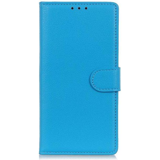 MU Classic Litchi Leder Bookcover Series (Nokia 3.2), Smartphone Hülle, Blau