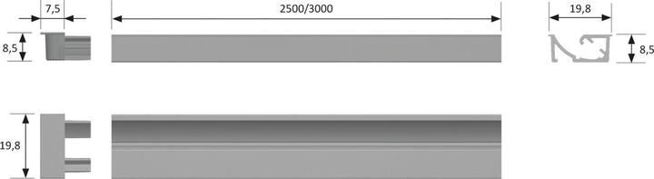 Produktbild Halemeier ChannelLine S2 schwarz 10er Set L=3000 Aluminiumprofil