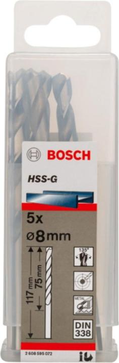 Image du produit Bosch Professional Zubehör Foret hélicoïdal PRO Metal HSS-G, 8 x 75 x 117 mm (8 mm)