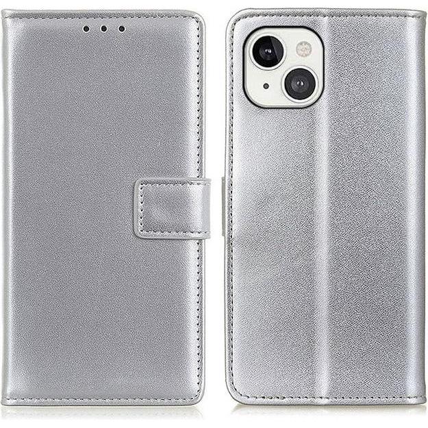 Thumbnail - MU Classic Classic II Leder Bookcover Series (Apple iPhone 13), Smartphone Hülle, Silber