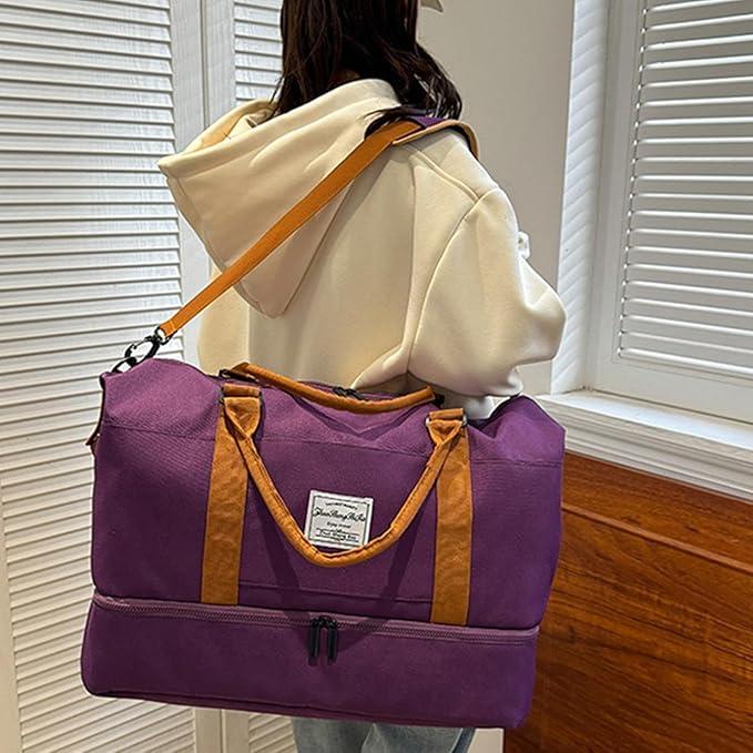 Immagine prodotto Only-Bags.Store Set di borse da viaggio in 2 pezzi con borsa da toilette, borsa da viaggio crossbody di grande (55 l)