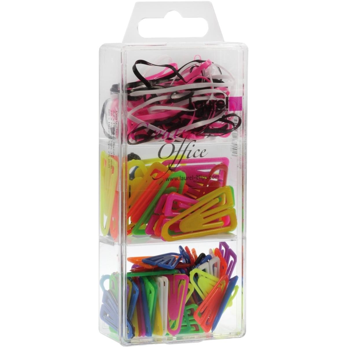 Laurel, Büroklammer, Trio-Box Gummi-Band, Plastikclips Inhalt 125 Teile (1 x)