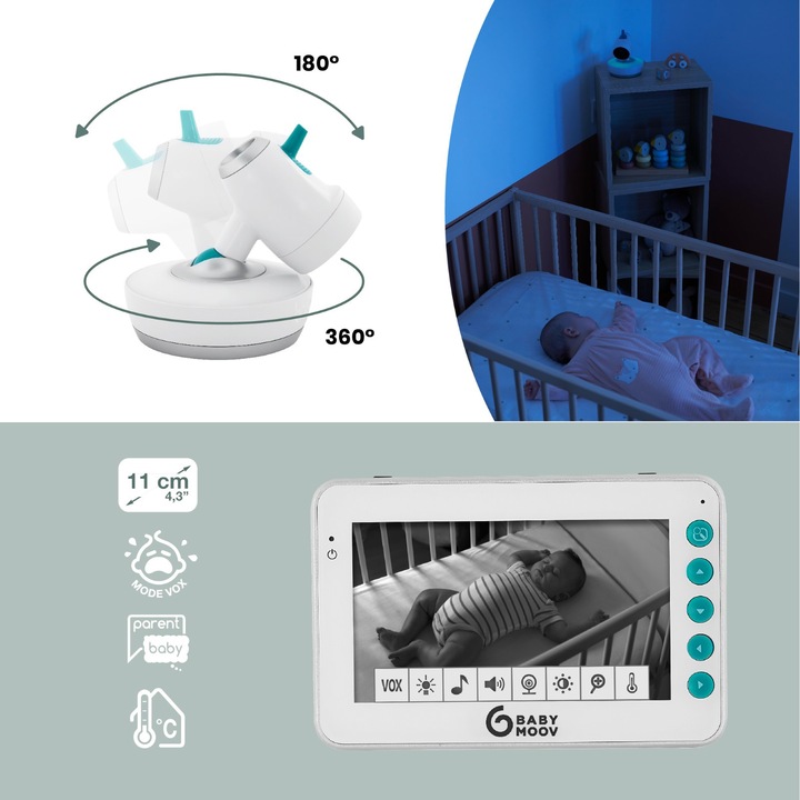 Produktbild Babymoov Video-Babyphone YOO Moov (Babyphone mit Kamera, 300 m)