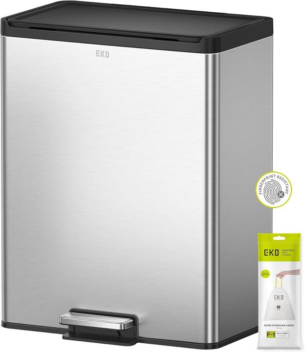 Actual product image EKO Dual Compartment Pedal Recycling Bin for Kitchen and Home (40 l)