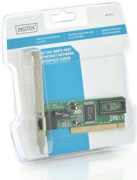 Image du produit Digitus Carte PCI Fast Ethernet 10/100Mbit 1xRJ-45 Realtek 8139 (PCI)
